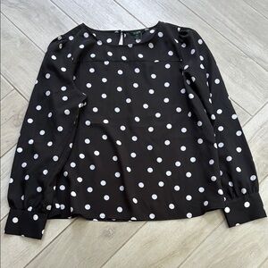 J. Crew Black and White Cuffed Sleeve Blouse